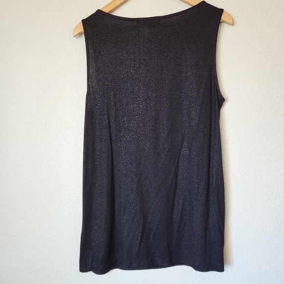 NWT Women's Jones New York Black Shimmer Embellished Tank Top Size M - Picture 3 of 7